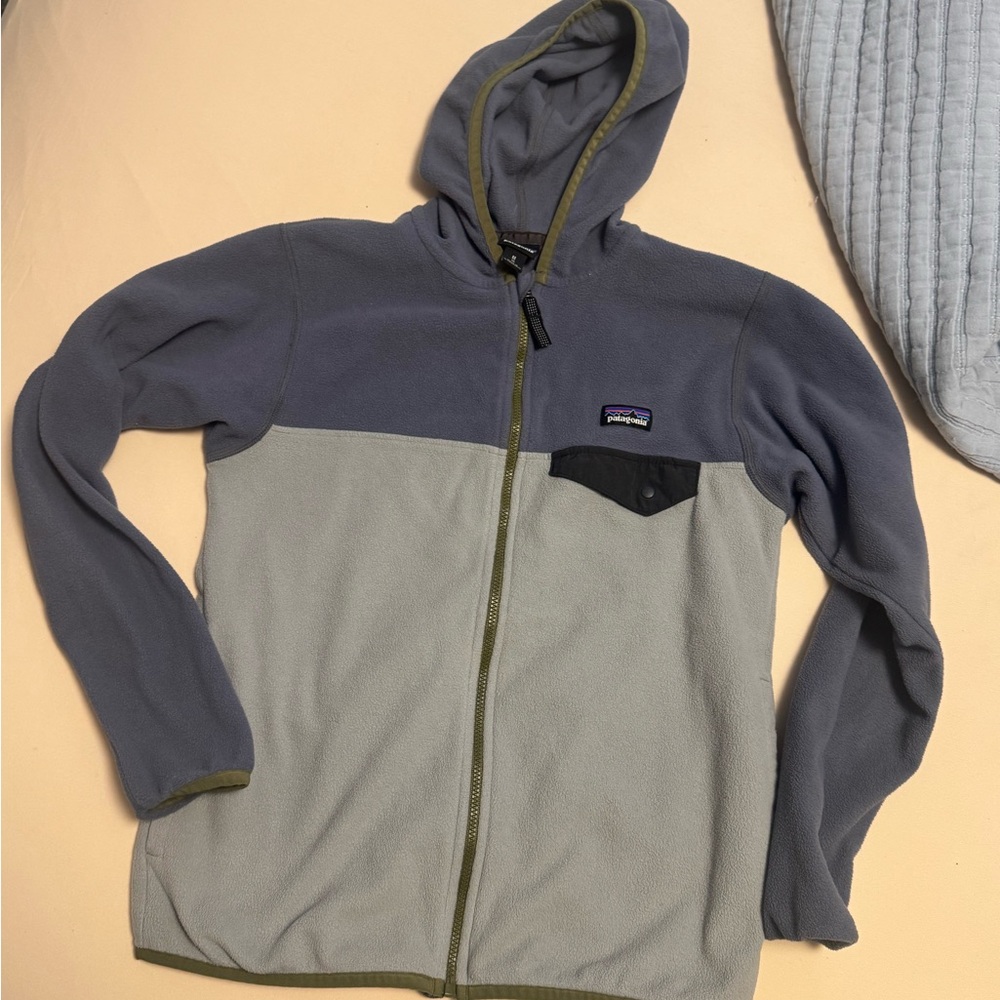 Patagonia Blue and Olive Fleece Jacket